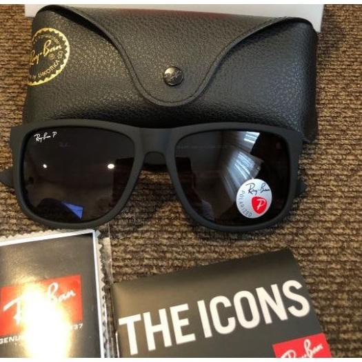 Terbaru Kacamata Rayban Justin Rb4165 Matte Black Polarized Original