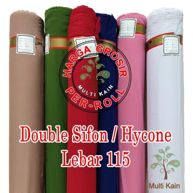 Sale Bahan Multi Kain Double Sifon Hycon Bahan Kerudung 1 Roll 50 Yard