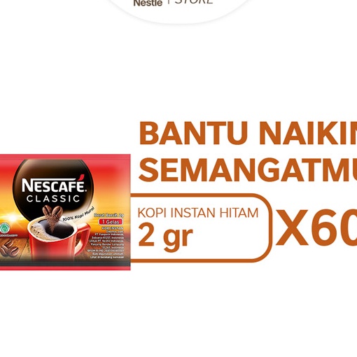 

Star NESCAFE Classic Kopi Instan Kopi Hitam 2g Sachet 60pcs murah