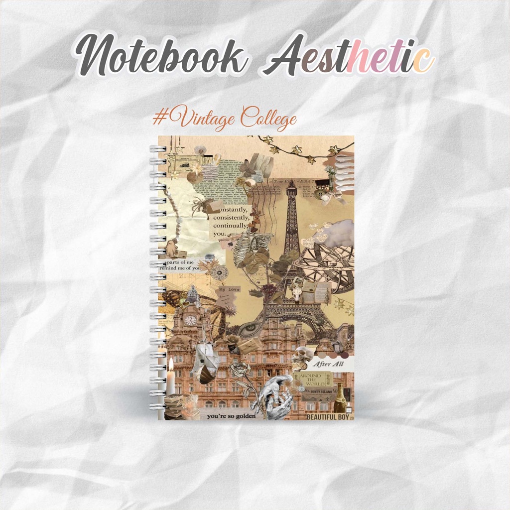 

NOTEBOOK A5 VINTAGE COLLEGE CATATAN/JURNAL BOOKPAPER GRID/KOTAK2#DOTTED/TITIK2#BLANK/POLOS