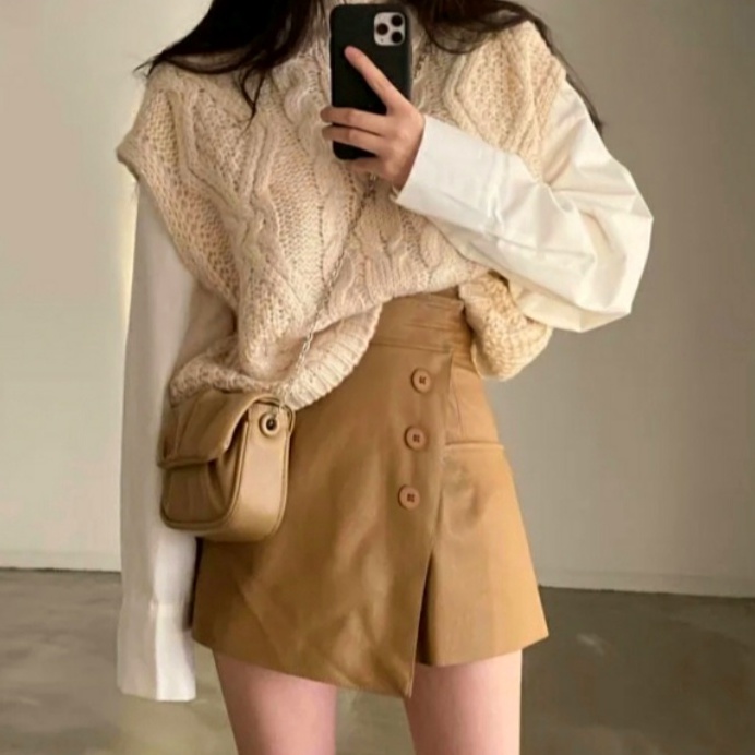Laku kerazN3z3Y Korean Mini Skirt S-M L-XL-JUMBO - Rok Celana Pendek Wanita Terbaru - Mini Skirt Sty