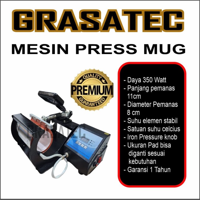 Terbaru New Mesin Press Sablon Mug / Gelas Standar