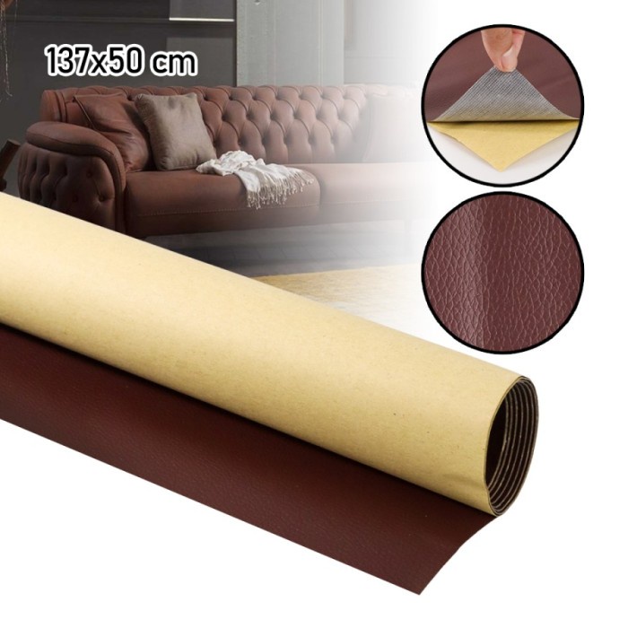 Promo Kain Kulit Sintetis Pu Leather Stiker Tambal Kursi Sofa Retak Bolong