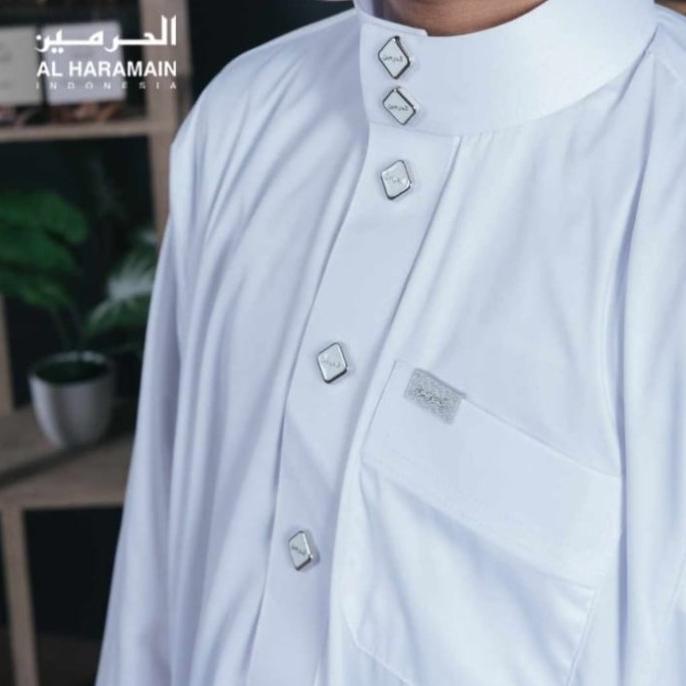 Best Seller Gamis Al Haramain Premium Remaja/Jubah Putih Remaja Kancing Wajik Terbaik