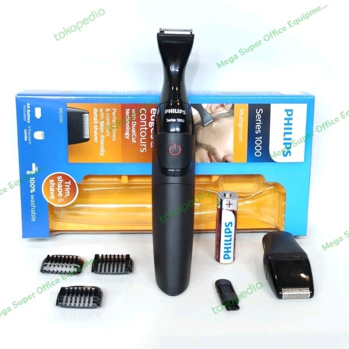 Philips MG1100 Multigroom Series 1000 Alat Cukur Kumis Jenggot Pencukur Listrik Hitam