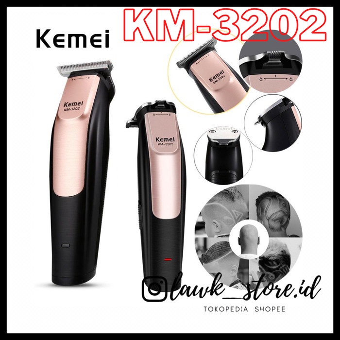 Alat cukur trimer kemei km 3202 detailer kemei mesin cukur kemei
