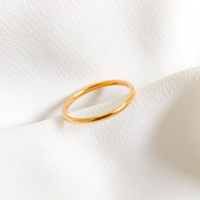 Big Sale Cincin Tipis Polos Kadar 700 Emas Polos Stok Terbatas