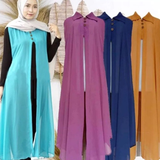 Import ✨Terbaik✨ Long Outer Cardigan Kardigan Gardigan Wanita Panjang Fashion Muslim Kekinian Terbar