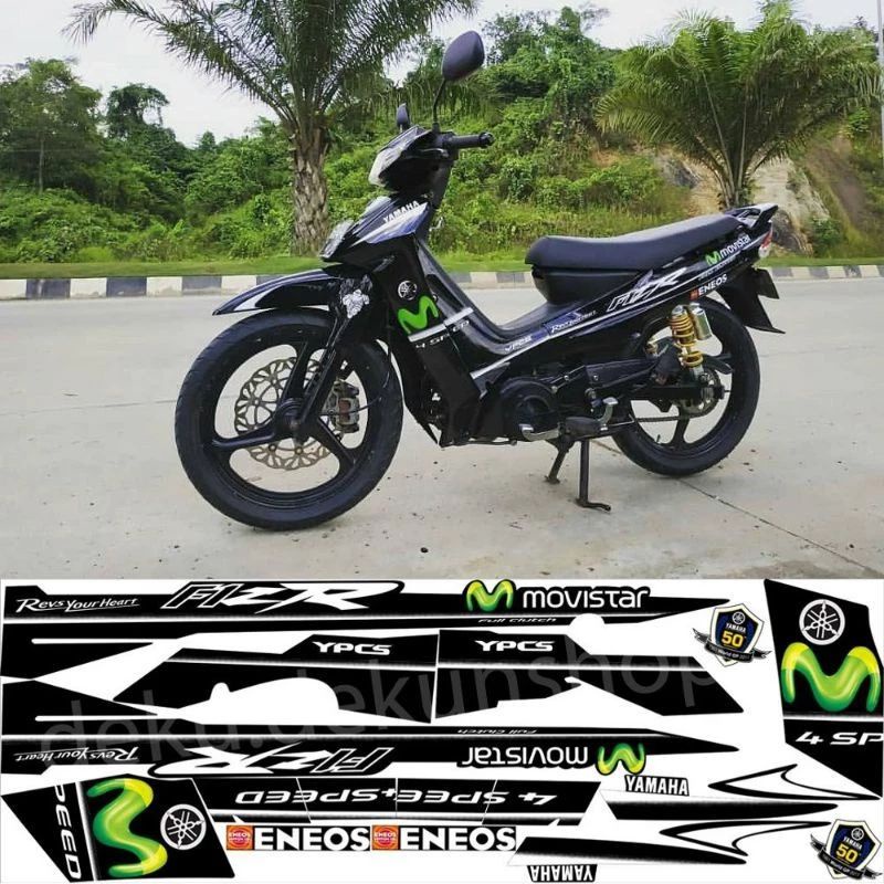 stripping lis sticker variasi yamaha FIZR Movistar warna hitam