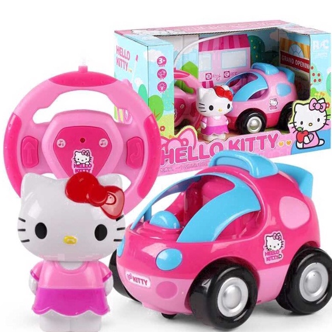 TREN TERBARU Mobil Remote Control Hello Kitty Pink remot Doraemon Dengan Musik & Lampu