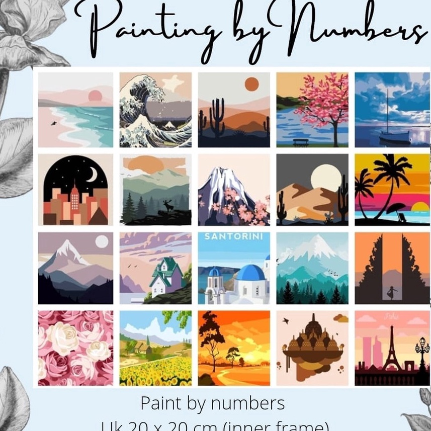 

➶⁎✶ painting by number 20x20cm Baru