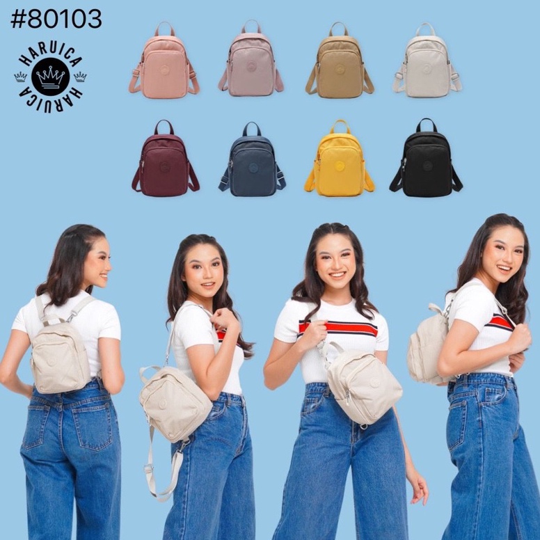 STOK TERBATAS HARUICA BAG 80103 ( bisa ransel + selempang ) Sling Bag Wanita Original Import