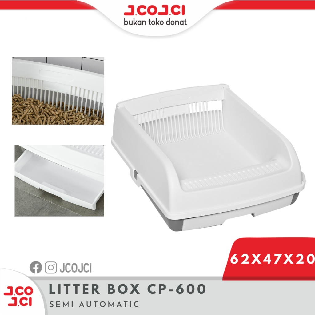Litter Box Deluxe Toilet CP 600 / Toilet Kucing Semi Otomatis