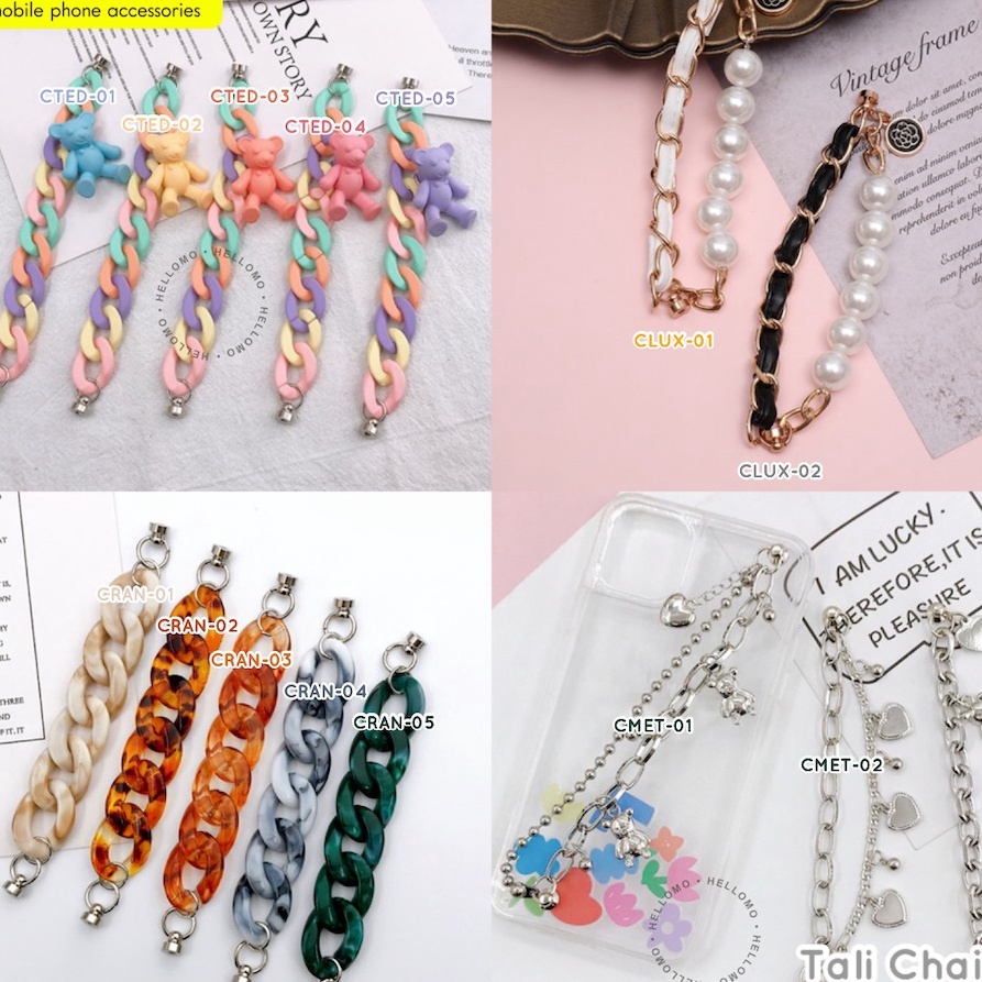 Best Produk Manik Manik DIY Tali Chain Strap Hp Korean Style Korea Grip Case Chain