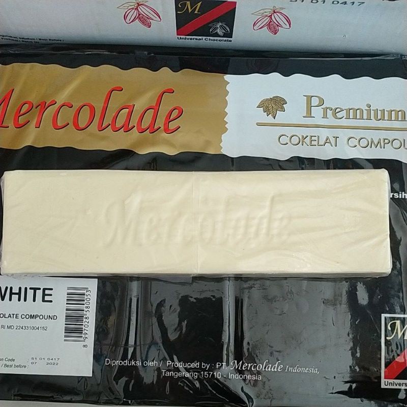 

Mercolade White Chocolate Compound / Coklat Batang Putih Repa +/- 1Kg