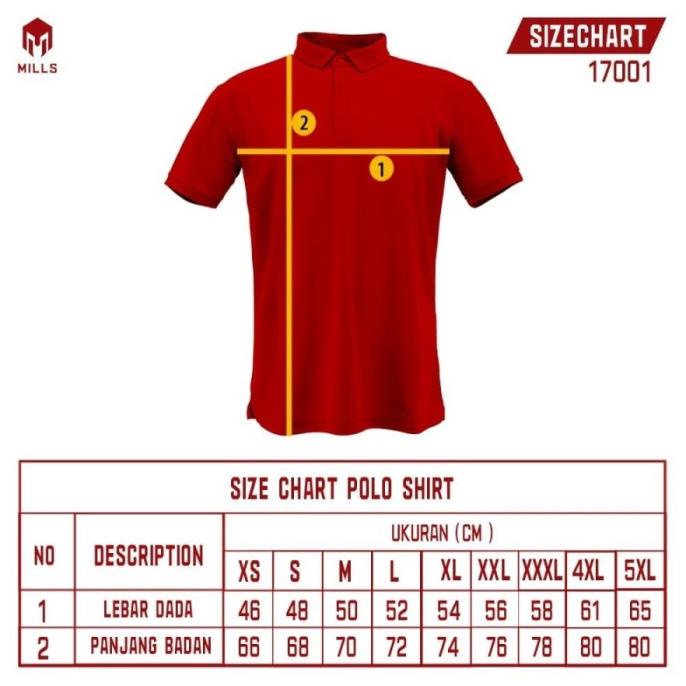 Mills Polo Shirt Timnas Indonesia Garuda 1701Gr (Kaos Polo Sporty)