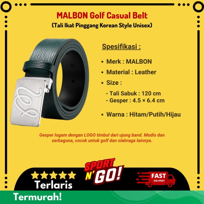 MALBON Golf Casual Belt - Tali Ikat Pinggang Korean Style Unisex