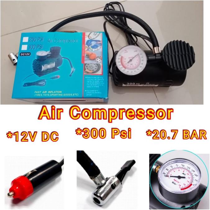 ] Mini Air Compressor Kompresor Pompa Angin Ban Mobil 300psi pompa ban