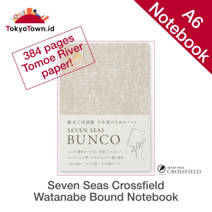 

Terlaris Seven Seas Crossfield Watanabe Notebook A6 Tomoe River Journal