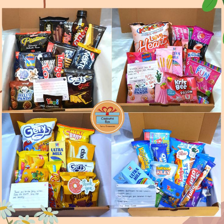 

XTGR3551 Terbaru 3.3 SNACKBOX / Snack box / Snackbox / Giftbox snack / Hampers ulang tahun / Hampers Snack / Kado Wisuda / Kado Sidang / Kado Ulang Tahun. Packing Cantik.