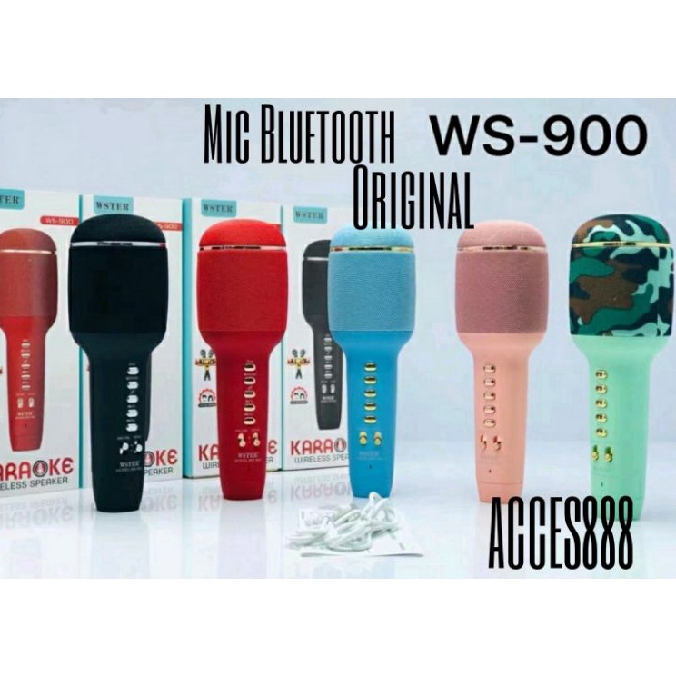 Ready Mic Bluetooth Karaoke WS-900 Microphone Karaoke Bluetooth Wster WS 900 Original Murah Banget