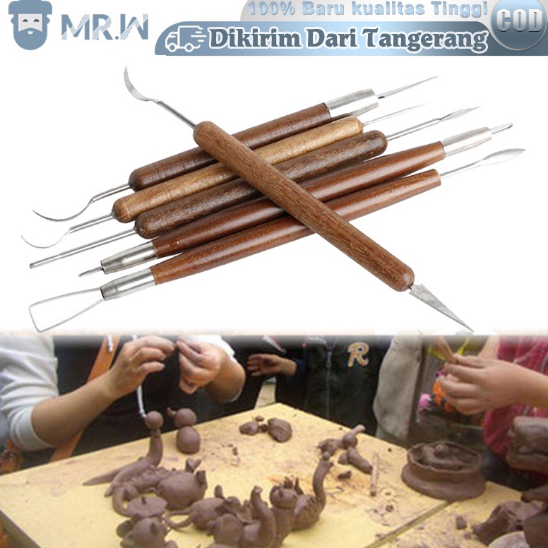 

[ART. Z62I] 6PCS Ukir Carving Sculpting Pottery/Clay Sculpting Tools/Alat Tanah Liat Lilin
