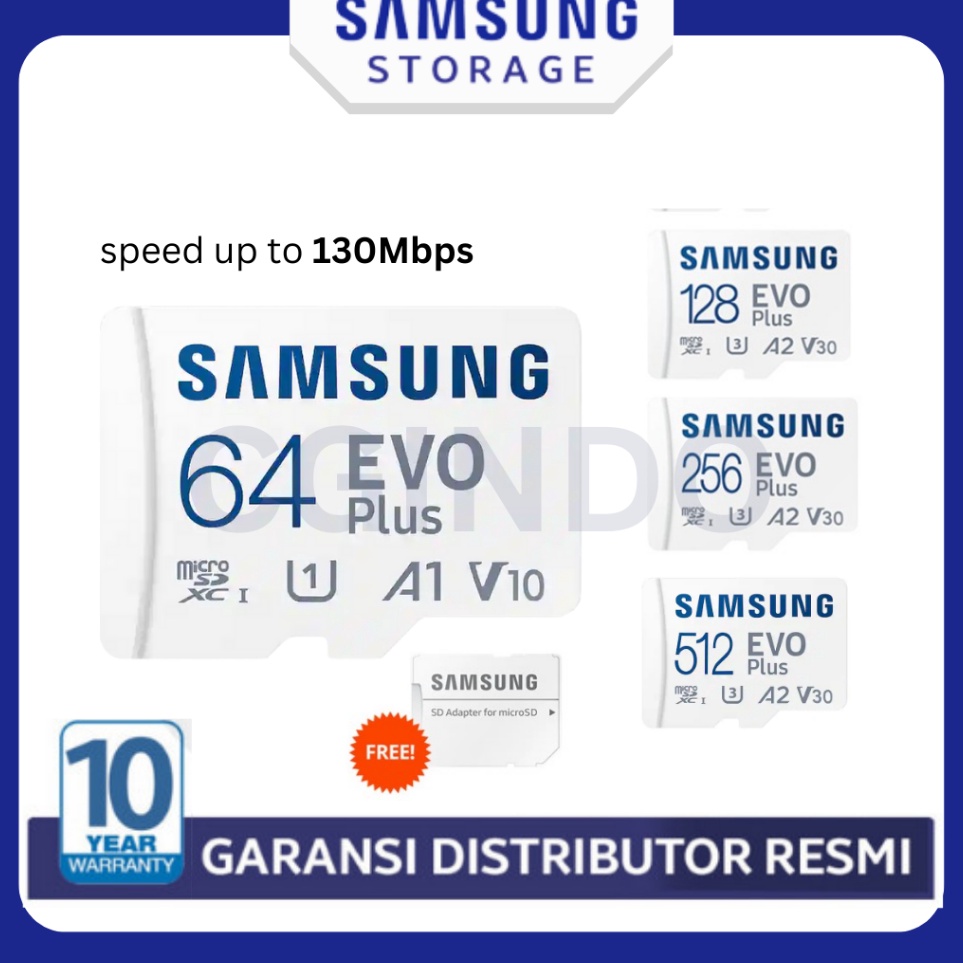 Diskon Promo Samsung Micro SD Evo Plus 64GB 128GB 256GB 512GB Memory MicroSD Kartu Memori HP Card Cl
