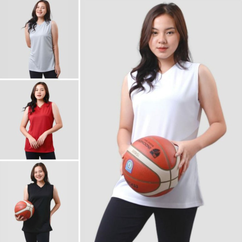 SHOPEE MALL Jersey basket polos cewek baju olahraga wanita polos bahan drifit
