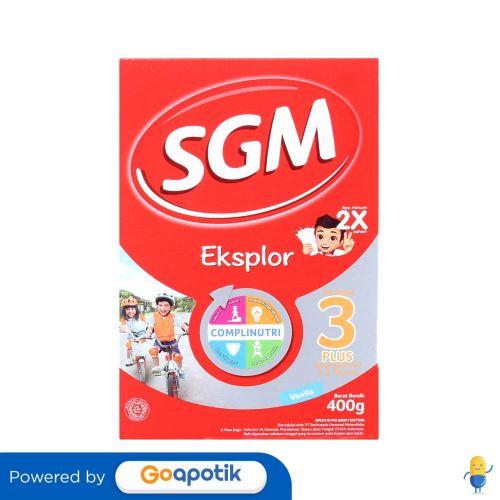 

SGM EKSPLOR 3+ SUSU USIA 3-5 TAHUN RASA VANILLA 400 GRAM BOX