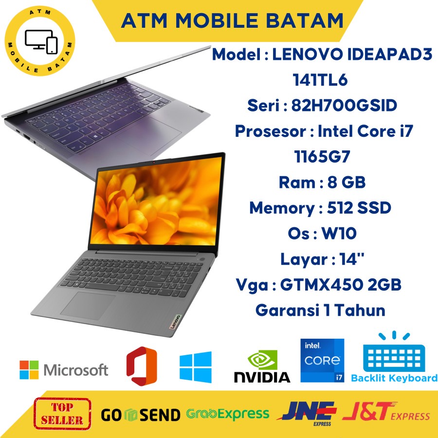 Laptop lenovo ideapad slim 3 14ITL6 i7 GTMX450 2GB