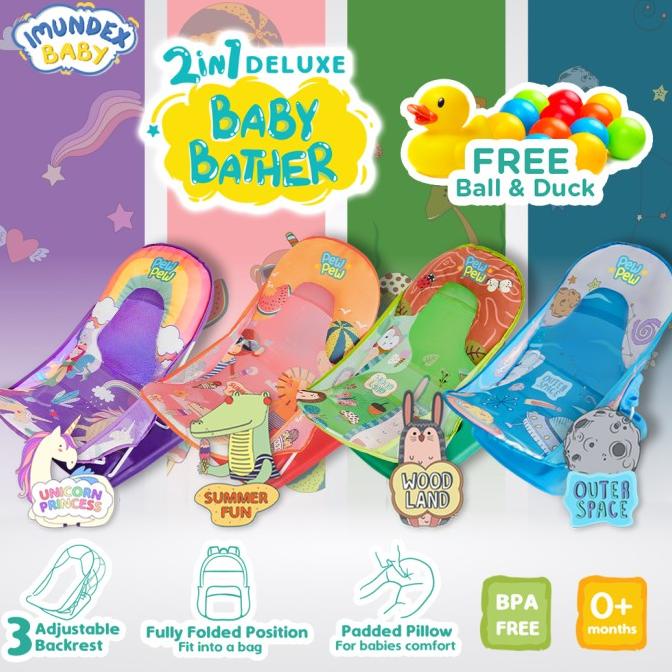 IMUNDEX 2-in-1 Platinum Baby Bather Tempat dudukan mandi bayi + Free D