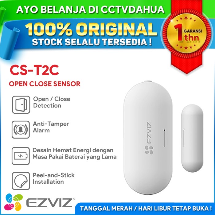 Ezviz T2C Open/Close Sensor Instant Alerts Peel And Stick Installation