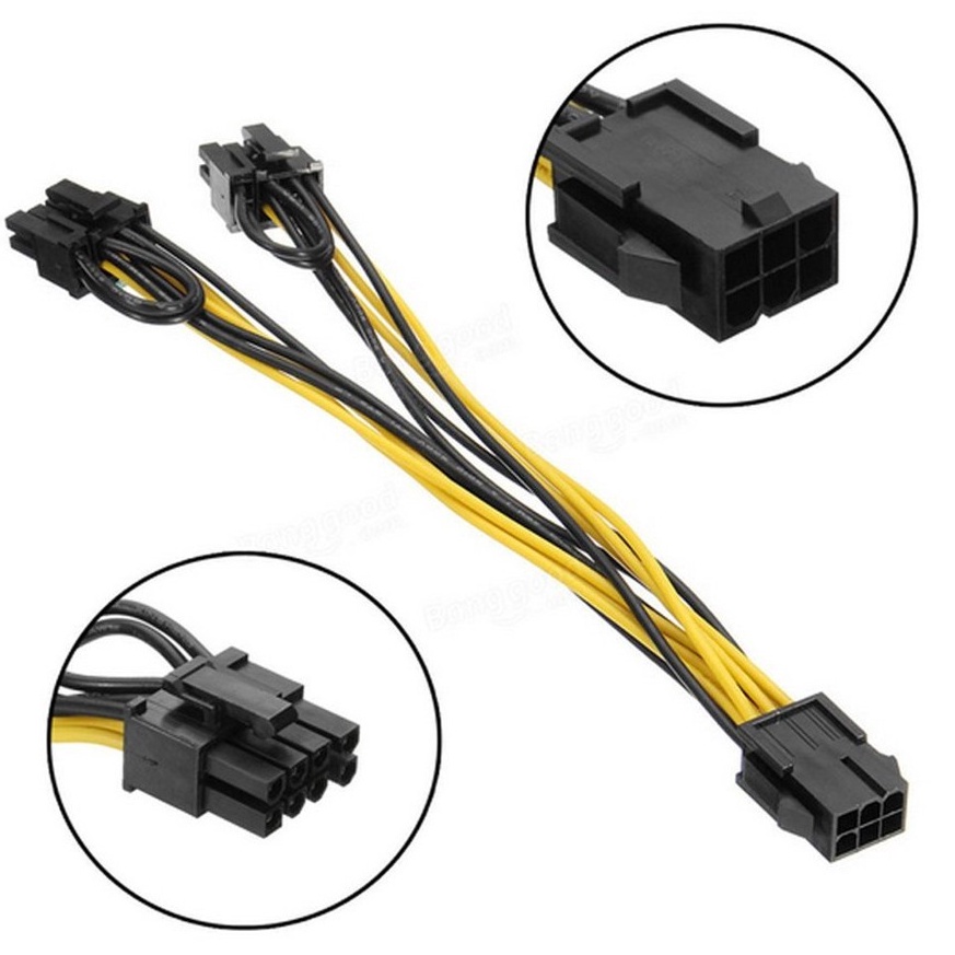 [ART.  P57D] Kabel Power VGA PCIE 6 Pin To 8 Pin Cabang 2 PCI Express VGA