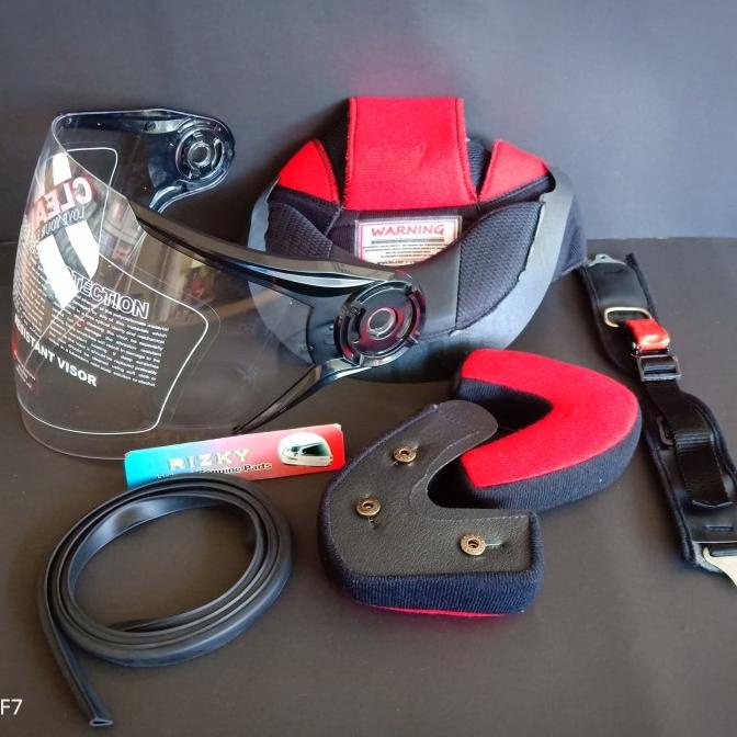 Paket NHK GLADIATOR Busa Helm + Kaca Helm + Lis Karet + Tali Helm