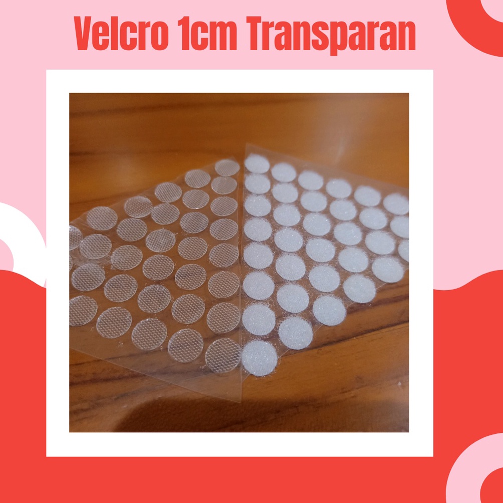 

[PRODUK SHEJ935] TERMURAH!! 100pasang - 1cm velcro/perekat bulat double side sticker transparan sisi kasar Promo ┌・