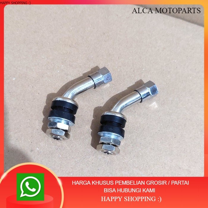 <Bayar Ditempat / Cod> Pentil Ban Tubeless Tubles Motor Besi L Bengkok Miring 45 Derajat Star