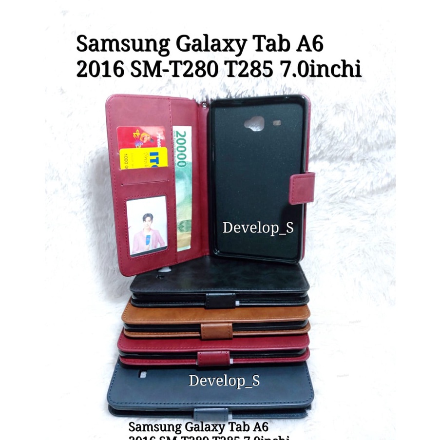 Grosir Leather Case Flip Cover Kulit Samsung Galaxy tab A6 2016 7.0inchi SM-T280 T285
