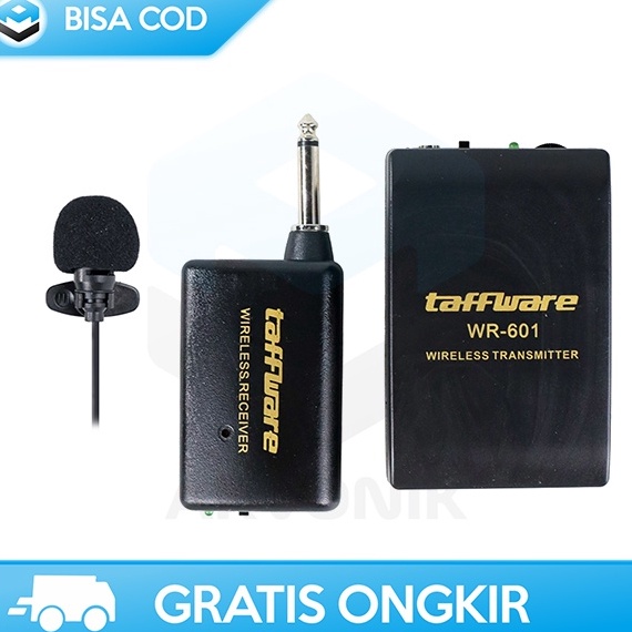 Kirim sekarang CLIP ON JEPIT MICROPHONE TRANSMITTER RECEIVER TAFFWARE WIRELESS  6.3MM g Premium •.