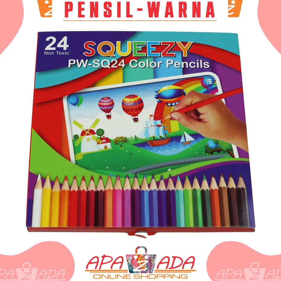 

★★★★ Apazada - Pensil Warna Panjang Non Toxic Murah / Color Pencils 24 Warna / Pensil Warna Anak / Pencil Colour Murah Berkualitas Bisa Cod Diskon Promo