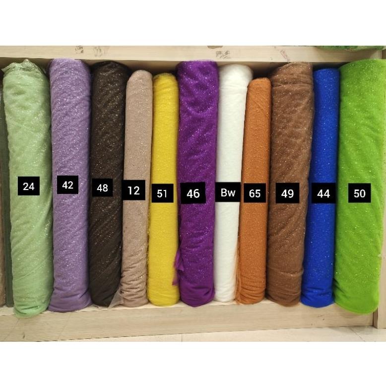 Bisa Cod Kain Tile Tulle Crush Snow Glitter Zuhair Sparkle Sugar Candy Murah