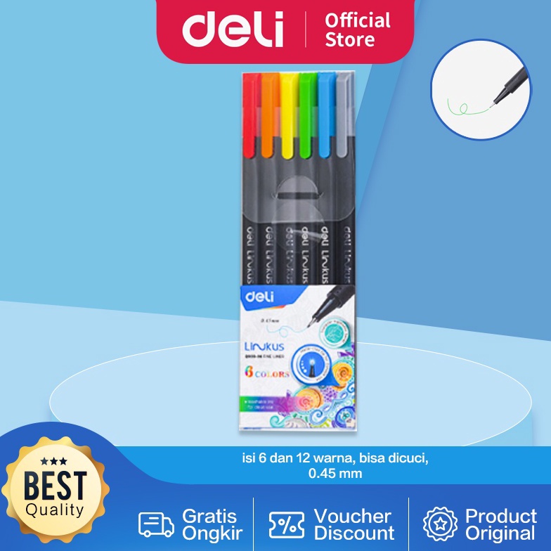 

I061 Deli Pena liner Segitiga 6/12 Warna (campuran) EQ900-06 EQ900-12 5091