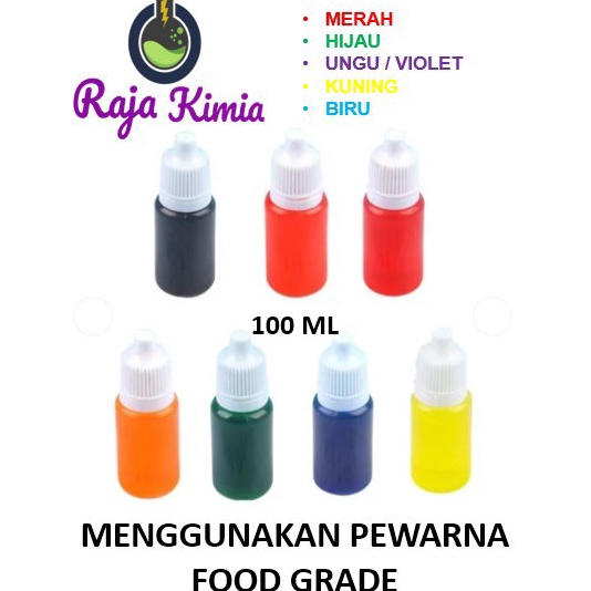 

10.10 STOK READY PIGMENT LIQUID WATER BASE/ PEWARNA SABUN /KOSMETIK / PEWARNA SLIME / KERAJINAN - 100 ML