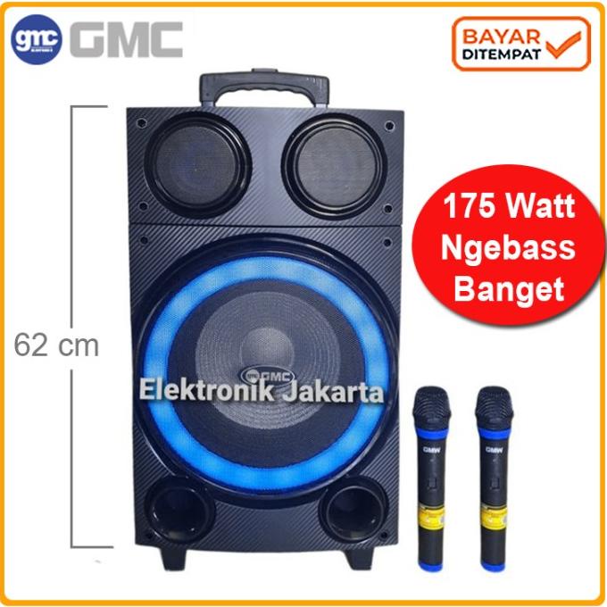 Speaker Karaoke Bluetooth Portable Besar GMC 897 L + Bonus Mic
