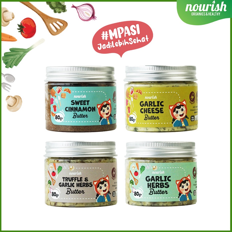 

➬✪✸ Nourish Butter Grass Fed MPASI / BB Booster / Lemak Baik / Butter Garlic / Butter Garlic Cheese / Butter Truffle / Butter Cinnamon Kirim Sekarang