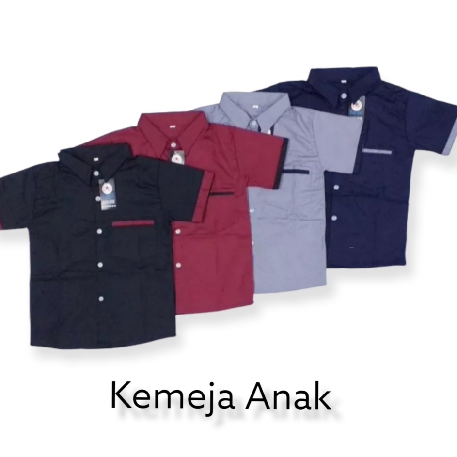 Best Produk Kemeja Anak Laki-Laki Kemeja Distro Umur 1-10 Tahun Bahan Mat Cutton Warna polos Hem Ana