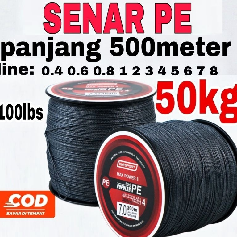 CPJR6795  SENAR PANCING 500M SENAR PE Termurah SENAR PANCING ANTI KRITING SENAR KECIL KUAT 50 KG SEN