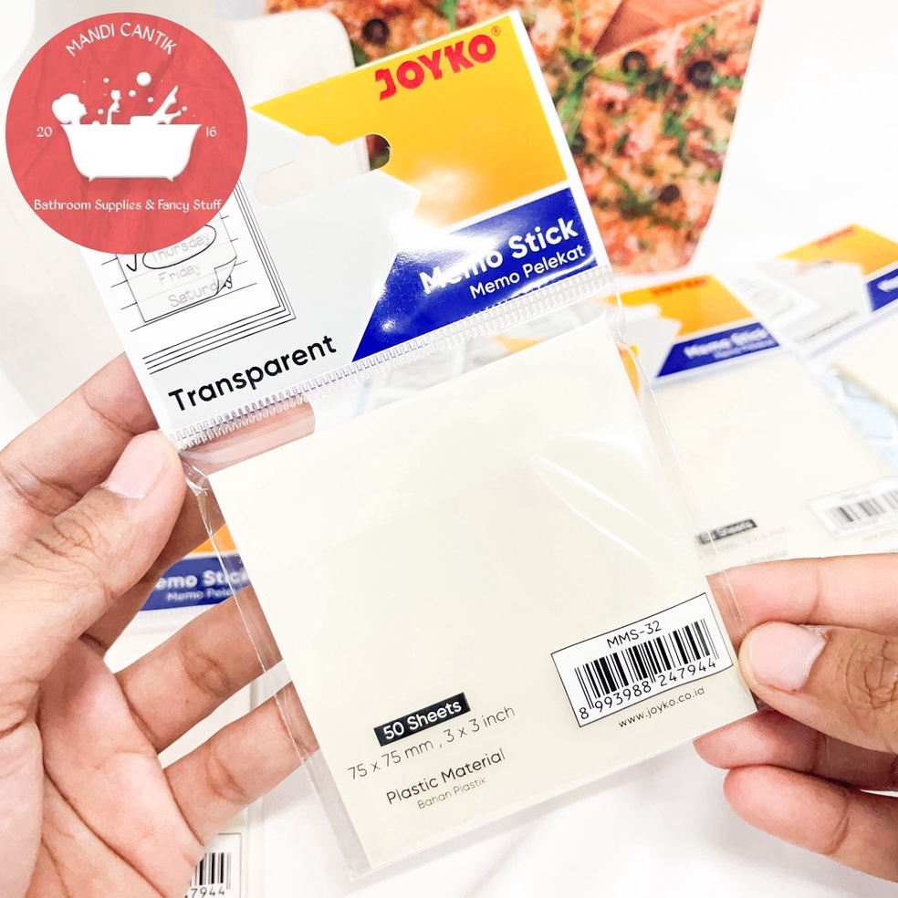 

10.10 Brand Memo Stick Sticky Note Kertas Memo Tempel Joyko MMS-32 Transparent Transparan Bening Alat tulis kantor Sekolah Gambar