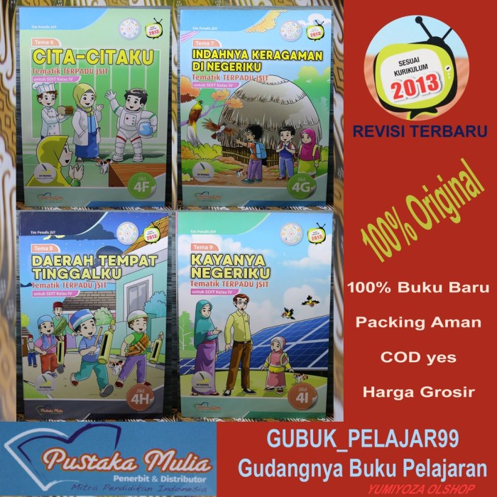 DISKON SPESIAL PAKET TEMATIK TERPADU JSIT UNTUK SDIT KELAS 4 SEMESTER 2 JILID TERLARIS