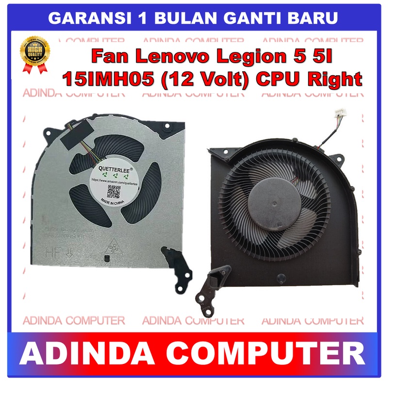 Fan Lenovo Legion 5 5I 15IMH05 5-15ARH05 R7000P 12 Volt CPU
