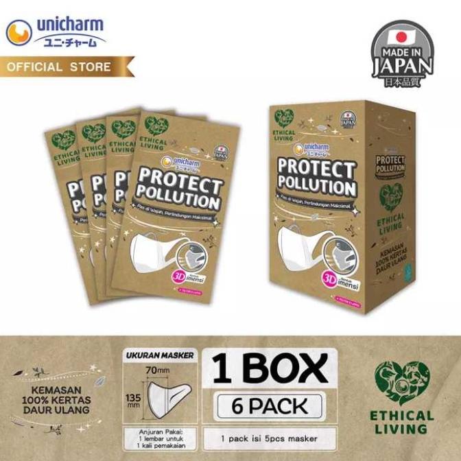 Special Edition - Masker Unicharm Protect Pollution 3D Mask (1 Box)